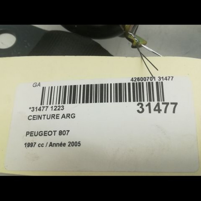 Ceinture arrière gauche occasion PEUGEOT 807 Phase 1 06-2002->12-2014 8974RP 5
