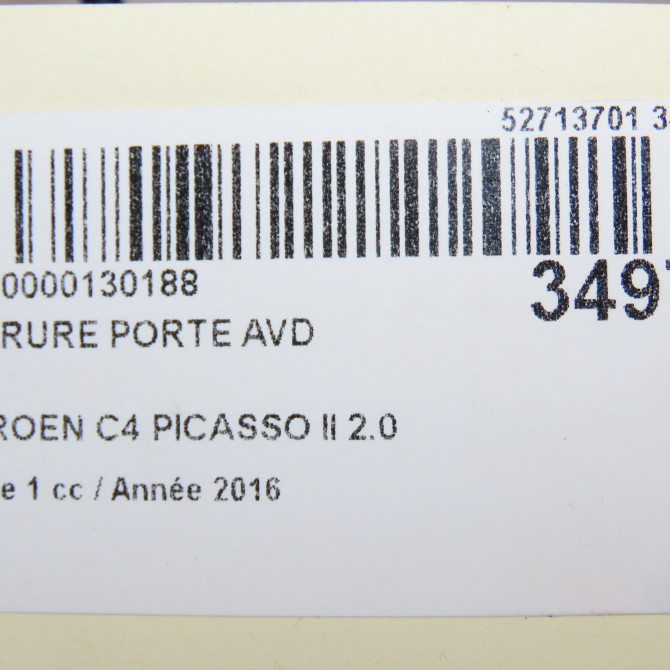 Serrure porte avd occasion CITROEN C4 PICASSO II Phase 1 04-2013->... 2.0 BlueHDi 150ch 9810310280 8