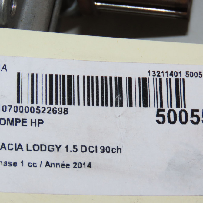 Pompe hp occasion DACIA LODGY Phase 1 01-2012->... 1.5 DCI 90ch 167001056R 7