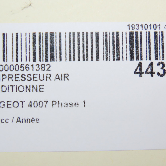 Compresseur air conditionne occasion PEUGEOT 4007 Phase 1 07-2007->03-2013 6