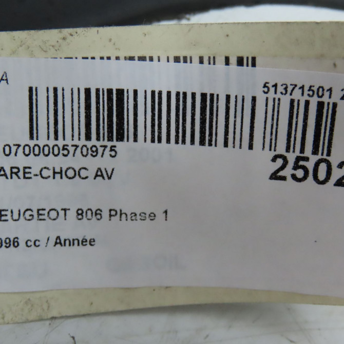 Pare-choc avant occasion PEUGEOT 806 Phase 1 06-1994->12-2001 7