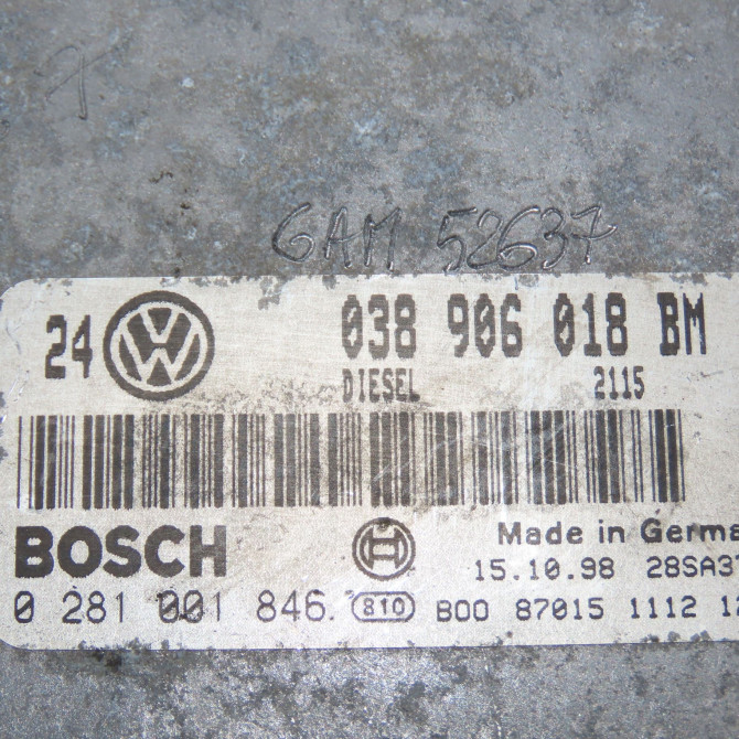 Calculateur moteur occasion VOLKSWAGEN GOLF IV GOLF IV Phase 1 1998-01-01->2005-06-30 1.9 TDI 110ch 38906018BM 2