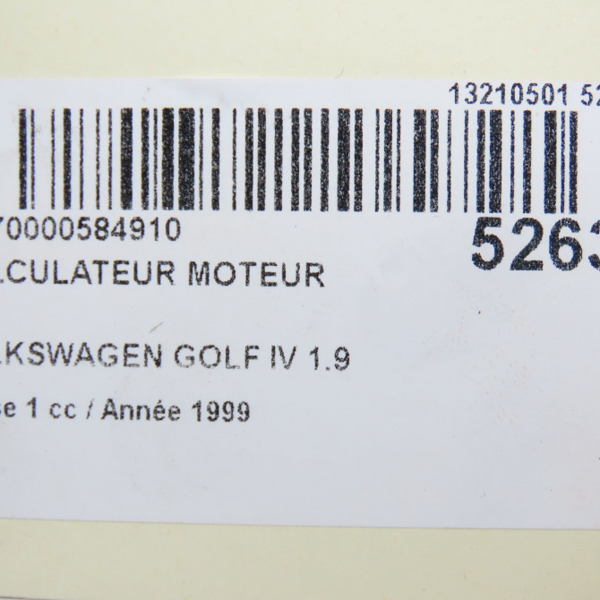 Calculateur moteur occasion VOLKSWAGEN GOLF IV GOLF IV Phase 1 1998-01-01->2005-06-30 1.9 TDI 110ch 38906018BM 8