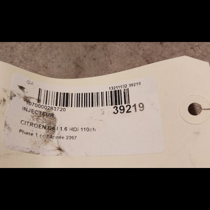 Injecteur occasion CITROEN C4 I Phase 1 11-2004->07-2008 1.6 HDi 110ch 2