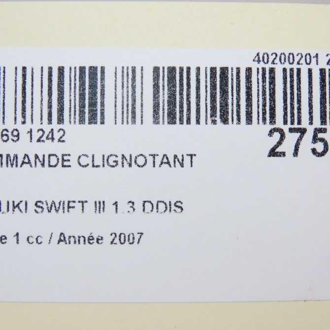 Commande clignotant occasion SUZUKI SWIFT III Phase 1 03-2005->09-2011 1.3 DDIS 70ch 3721062JA1 5