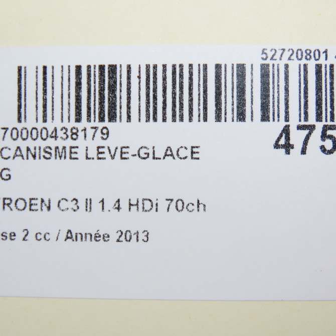 Mecanisme leve-glace arrière gauche occasion CITROEN C3 II Phase 2 03-2013->12-2016 1.4 HDi 70ch 9223F8 5