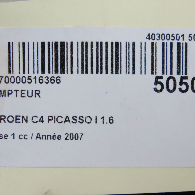 Compteur occasion CITROEN C4 PICASSO I Phase 1 01-2007->10-2013 1.6 HDi 16v 110ch 6106PX 7