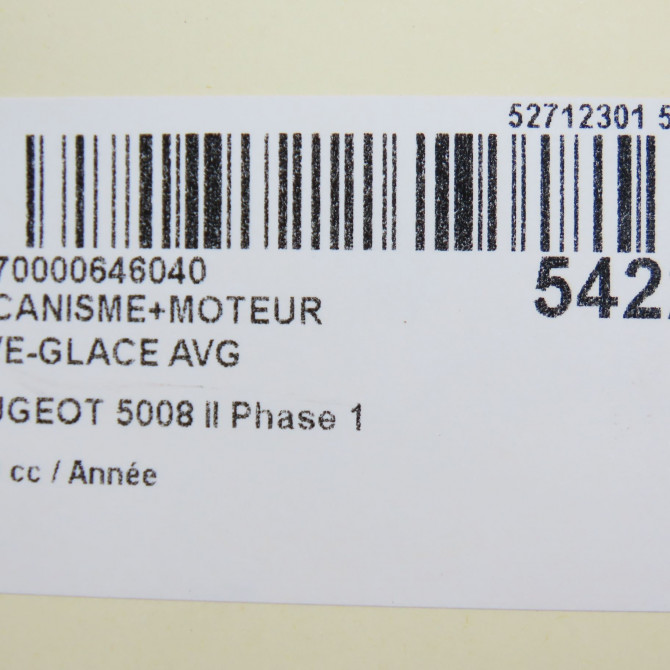 Mecanisme+moteur leve-glace avg occasion PEUGEOT 5008 II Phase 1 10-2016->... 9840196980 8