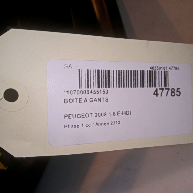 Boite à gants occasion PEUGEOT 2008 Phase 1 01-2013->... 1.6 E-HDI 92ch 96738112ZD 4