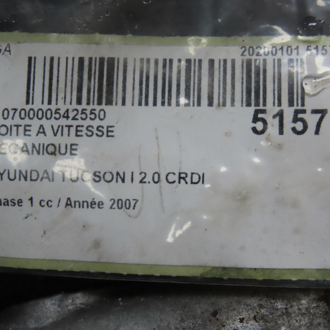 Boîte à vitesse mecanique occasion HYUNDAI TUCSON I Phase 1 09-2004->10-2010 2.0 CRDI 140ch 2WD 4300024381 6
