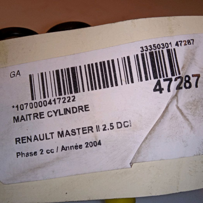 Maitre cylindre occasion RENAULT MASTER II Phase 1 09-1997->11-2003 2.8 DTI 115ch 7701207979 5