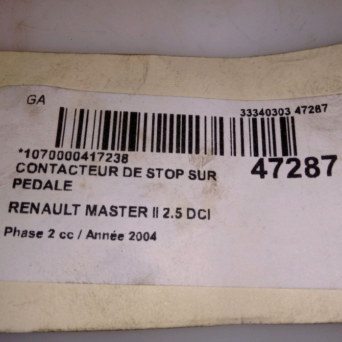 occasion RENAULT MASTER II Phase 1 09-1997->11-2003 2.8 DTI 115ch 7700414988 4