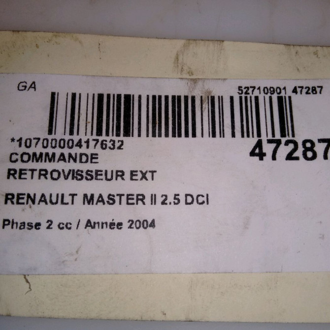 Commande rétroviseurs extérieures électriques occasion RENAULT MASTER II Phase 1 09-1997->11-2003 2.8 DTI 115ch 5