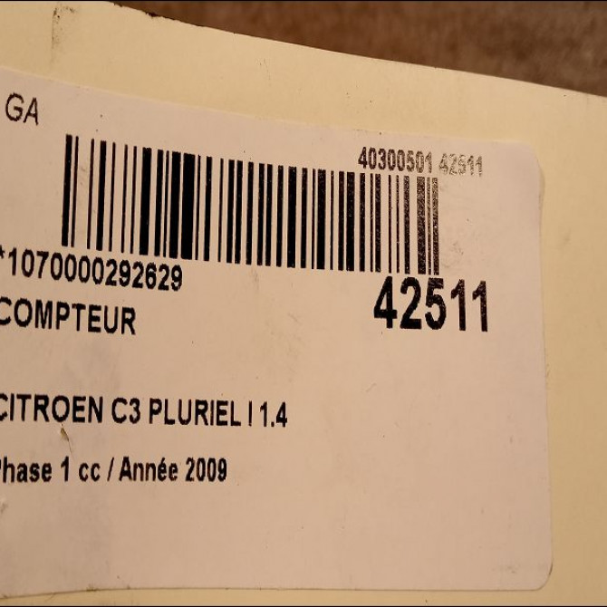 Compteur occasion CITROEN C3 PLURIEL I Phase 1 04-2003->09-2008 1.4 HDi 6105WL 3