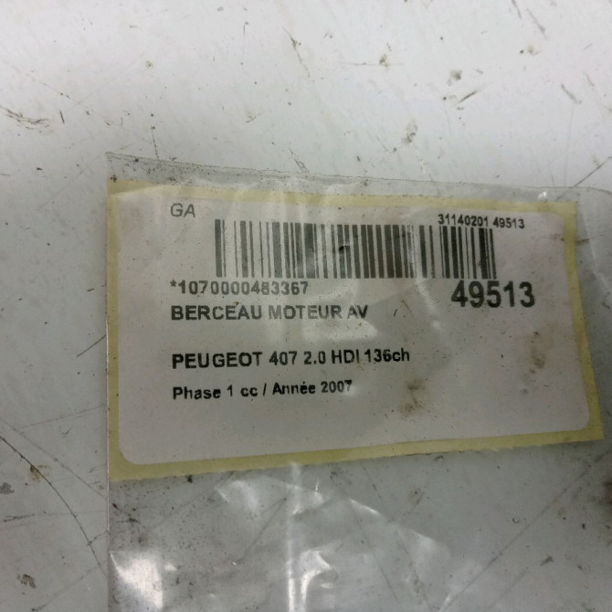 Berceau moteur avant occasion PEUGEOT 407 Phase 1 04-2004->07-2008 2.0 HDI 136ch 3502CQ 2