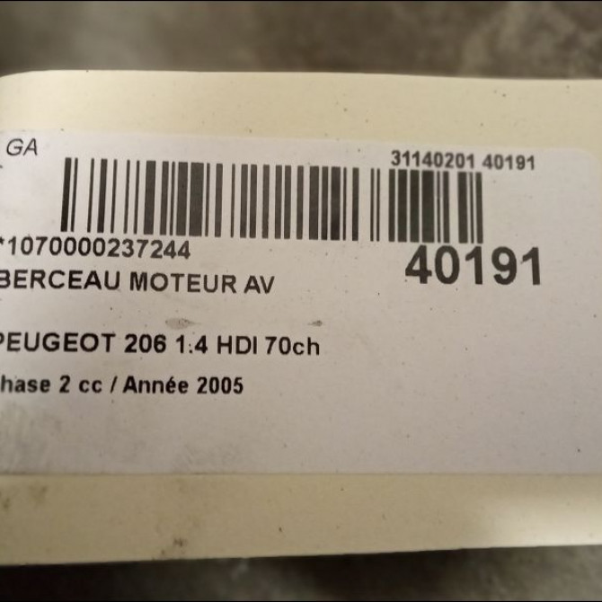 Berceau moteur avant occasion PEUGEOT 206 Phase 2 02-2003->02-2009 1.4 HDI 70ch 3502Z6 2