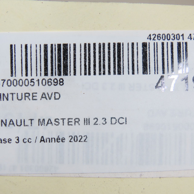 Ceinture avant droite occasion  868846264R 7