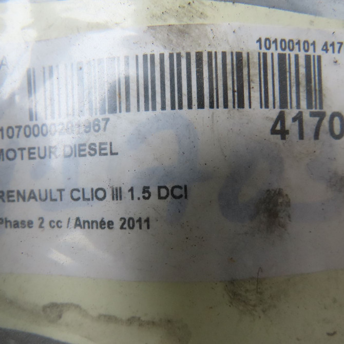 Moteur diesel occasion RENAULT CLIO III Phase 2 03-2009->12-2014 1.5 DCI 75ch 8201161314 6