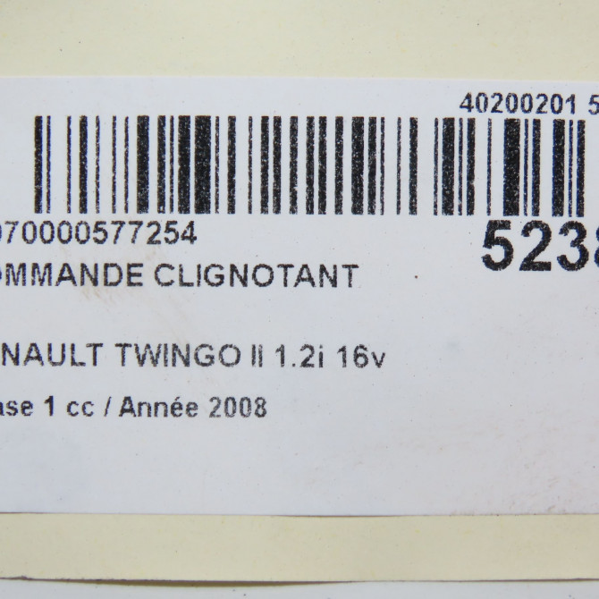 Commande clignotant occasion RENAULT TWINGO II Phase 1 06-2007->11-2011 1.2i 16v 75ch 7701063405 5