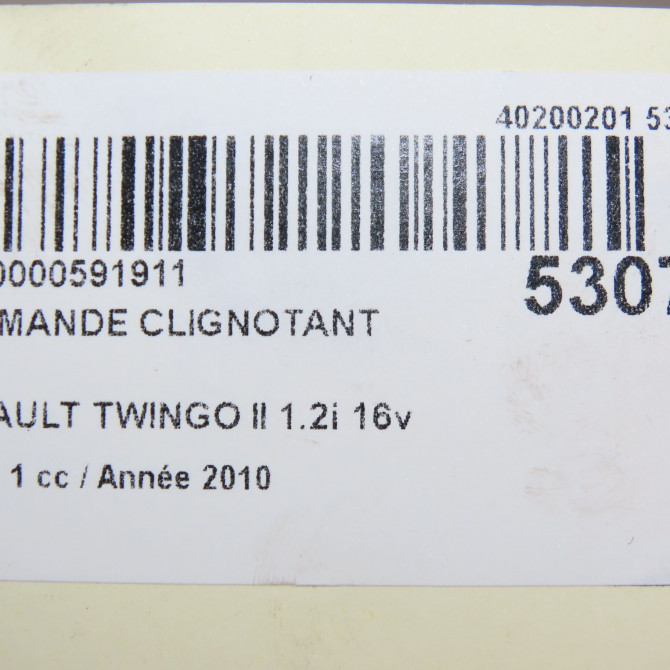 Commande clignotant occasion RENAULT TWINGO II Phase 1 06-2007->11-2011 1.2i 16v 75ch 7701072110 6