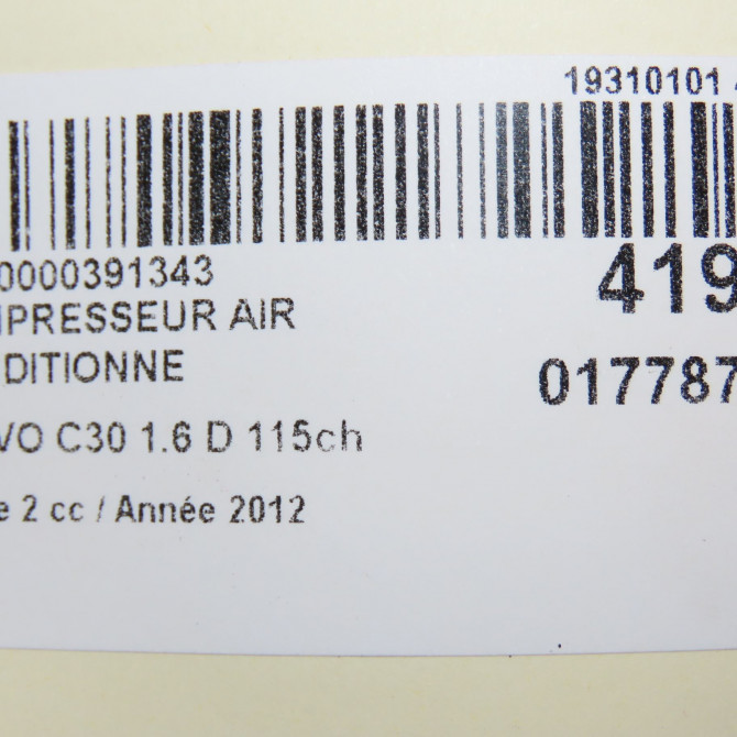Compresseur air conditionne occasion VOLVO C30 Phase 1 04-1995->04-1999 1.6 D 115ch 36000962 7