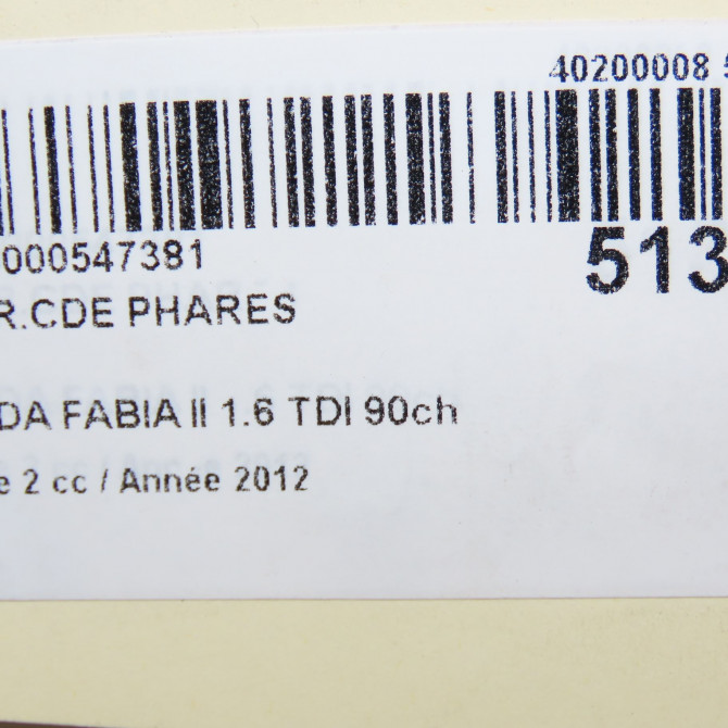 Interrupteur commande de phares occasion SKODA FABIA II Phase 2 03-2010->12-2014 1.6 TDI 90ch 4