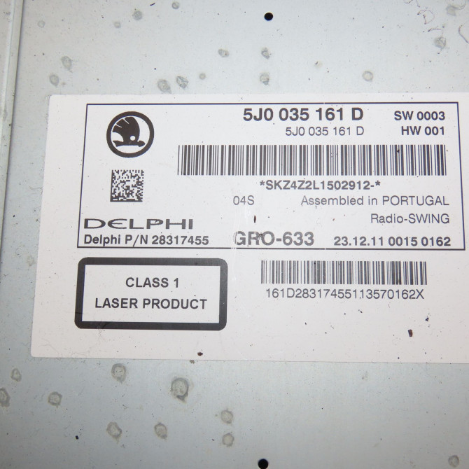 Autoradio occasion SKODA FABIA II Phase 2 03-2010->12-2014 1.6 TDI 90ch 5J0051230C 3