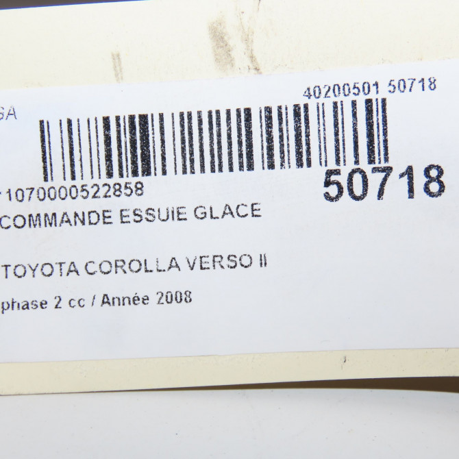 Commande essuie glace occasion TOYOTA COROLLA VERSO II phase 2 06-2007->05-2009 2.2D 136ch 8465205150 6