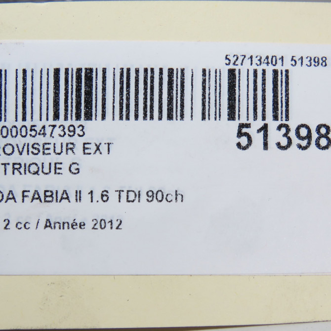 Retroviseur exterieur electrique gauche occasion SKODA FABIA II Phase 2 03-2010->12-2014 1.6 TDI 90ch 5J1857507E 6