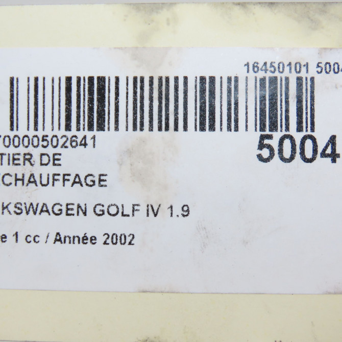 Boitier de préchauffage occasion VOLKSWAGEN GOLF IV GOLF IV Phase 1 1998-01-01->2005-06-30 1.9 TDI 130ch 5