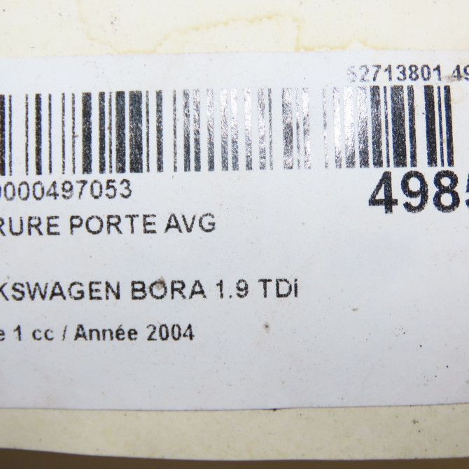 Serrure porte avg occasion VOLKSWAGEN BORA Phase 1 10-1998->12-2005 1.9 TDI 100ch 6X1837013C 6