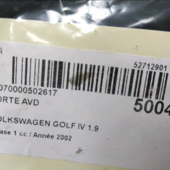 Porte avant droite occasion VOLKSWAGEN GOLF IV GOLF IV Phase 1 1998-01-01->2005-06-30 1.9 TDI 130ch 1J4831056H 6