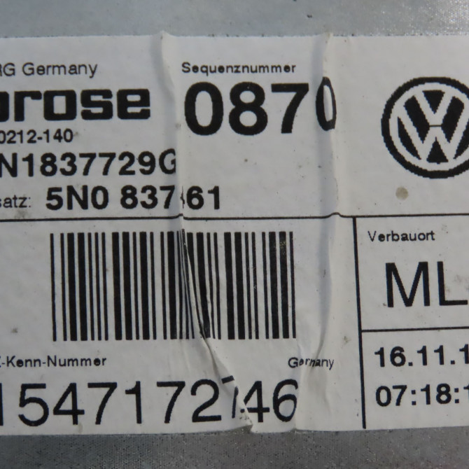 Mecanisme+moteur leve-glace avg occasion VOLKSWAGEN TIGUAN I TIGUAN I Phase 2 2011-04-01->2016-12-31 2.0 TDI 140ch 5N0837461 5
