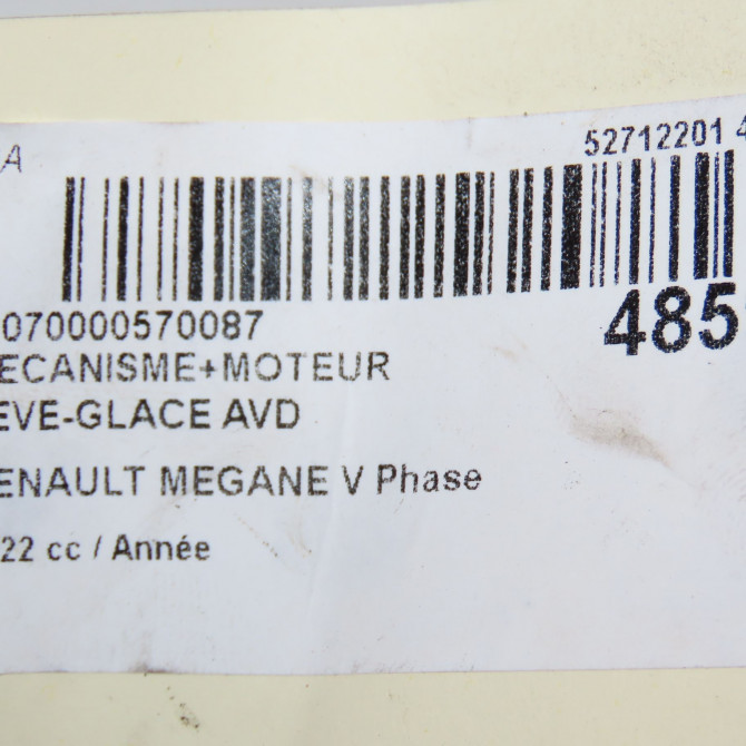 Mecanisme + moteur lève-glace avant droit occasion RENAULT 807206850R 7