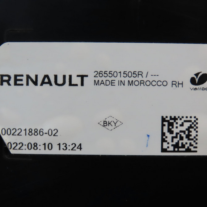Feu arrière intérieur droit occasion RENAULT 265507654R 4