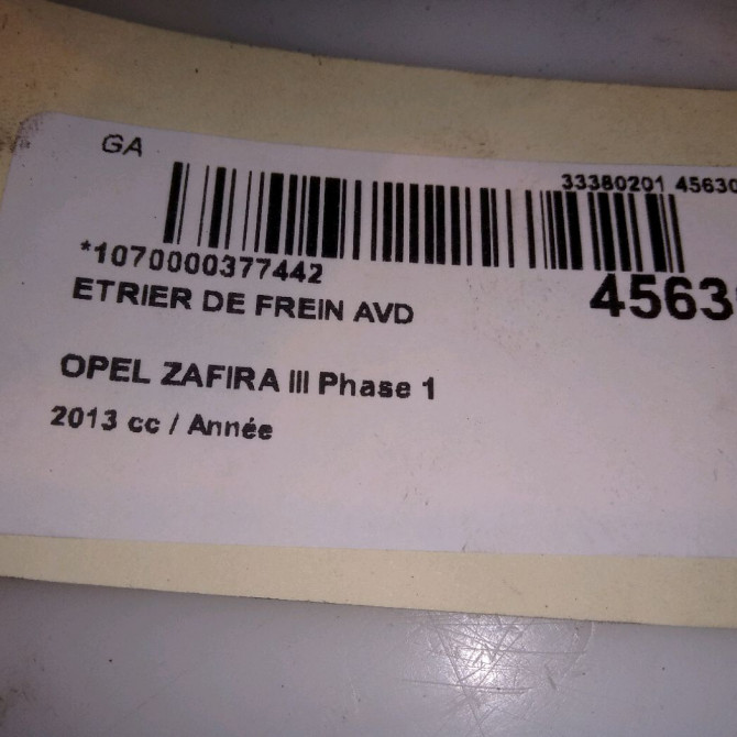 Etrier de frein avant droit occasion OPEL ZAFIRA III Phase 1 11-2011->... 13301227 4