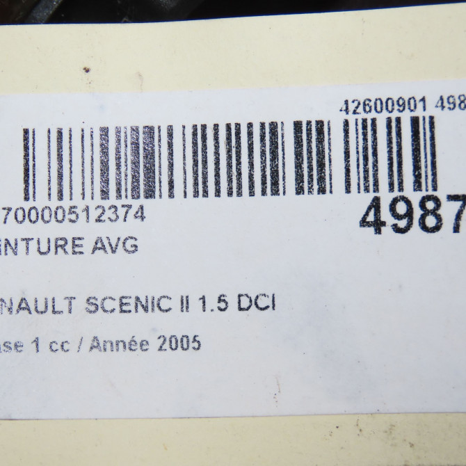 Ceinture avant gauche occasion RENAULT SCENIC II Phase 1 03-2004->09-2006 1.5 DCI 105ch 8200699576 6