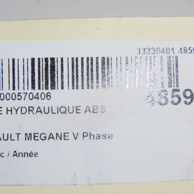 Unité hydraulique ABS occasion RENAULT 476607533R 6
