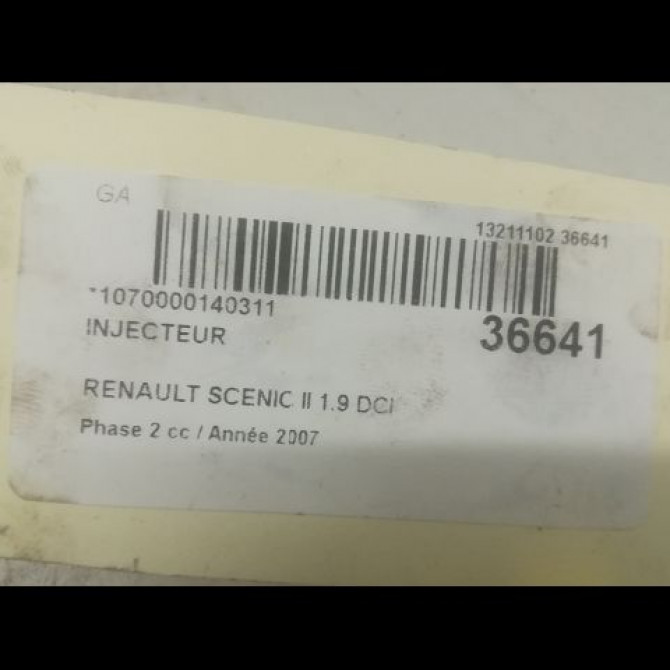 Injecteur occasion RENAULT SCENIC II Phase 2 09-2006->04-2009 1.9 DCI 130ch 8200606383 3