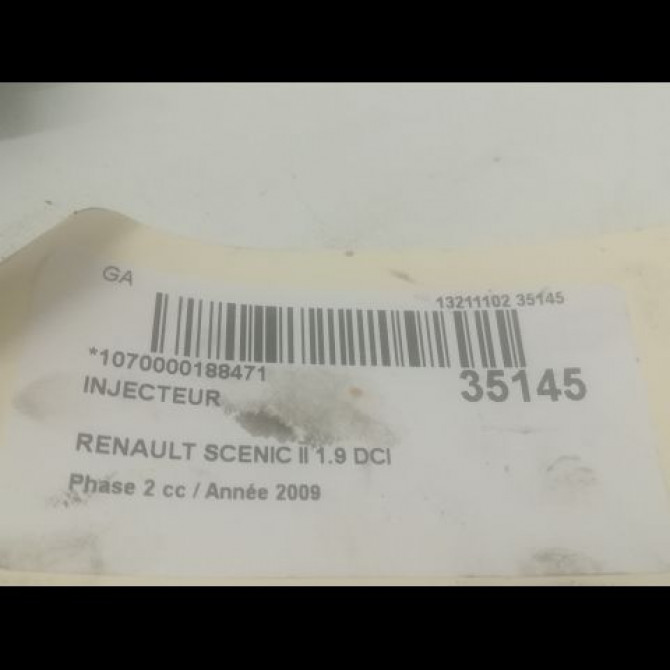 Injecteur occasion RENAULT SCENIC II Phase 2 09-2006->04-2009 1.9 DCI 130ch 8200606383 3