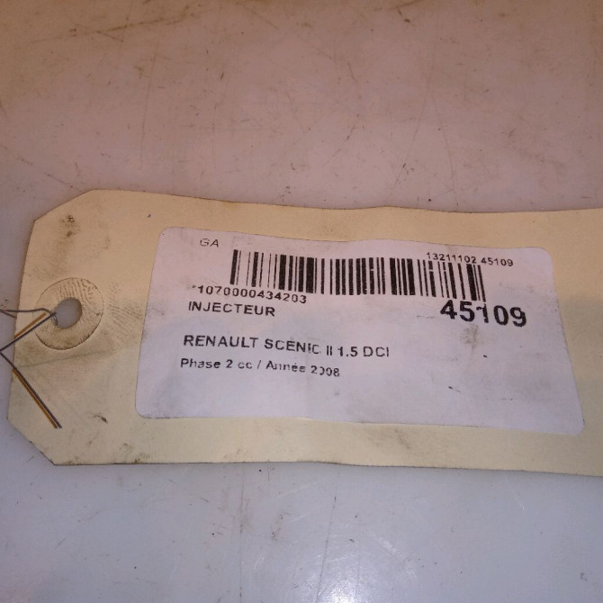 Injecteur occasion RENAULT SCENIC II Phase 2 09-2006->04-2009 1.5 DCI 105ch 5