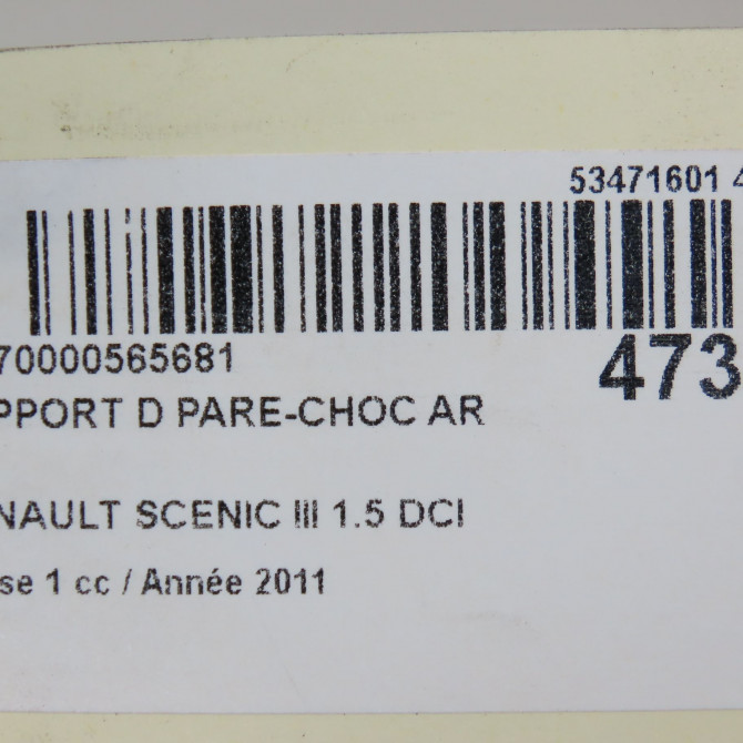 Support d pare-choc ar occasion RENAULT SCENIC III Phase 1 04-2009->11-2011 1.5 DCI 110ch 850444242R 4