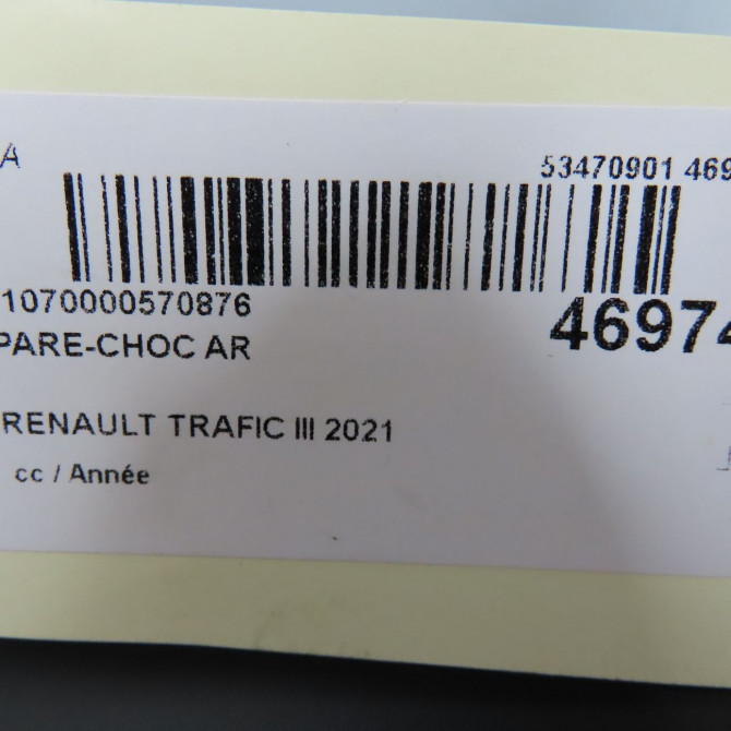 Pare-choc arrière occasion RENAULT TRAFIC III 3