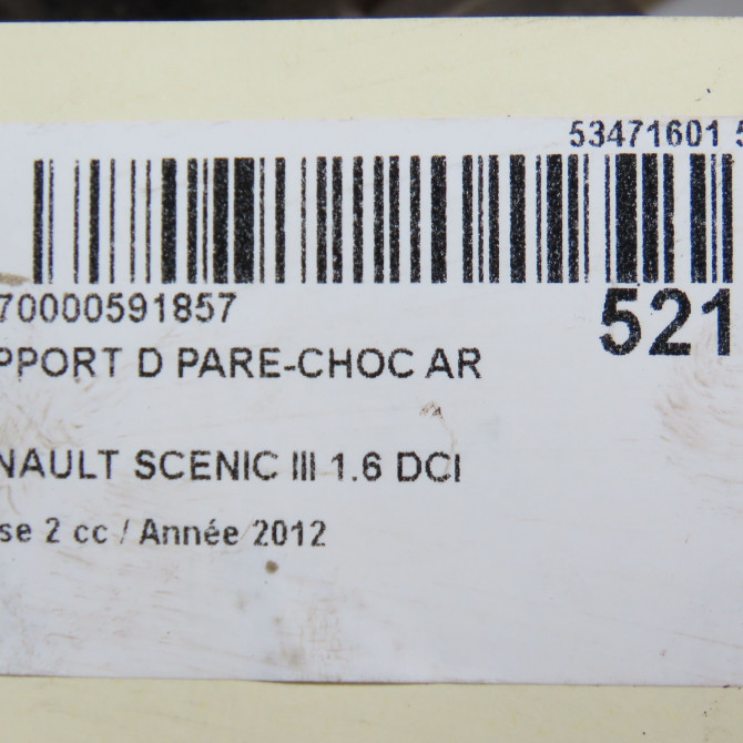 Support d pare-choc ar occasion RENAULT SCENIC III Phase 2 12-2011->03-2013 1.6 DCI 130ch 850444242R 4