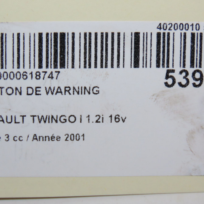 Bouton de warning occasion RENAULT TWINGO I Phase 3 08-2000->06-2007 1.2i 16v 7700822444 4