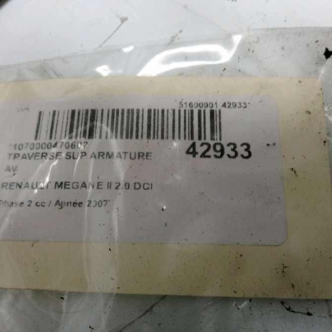 Traverse supérieure armature avant occasion RENAULT MEGANE II Phase 2 01-2006->06-2009 2.0 DCI 150ch 8200137494 2