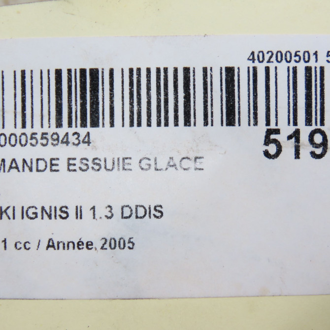 Commande essuie glace occasion SUZUKI IGNIS II Phase 1 09-2003->09-2009 1.3 DDIS 3731083E10 5