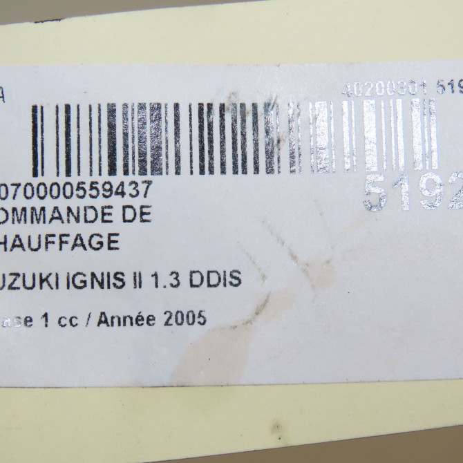 Commande de chauffage occasion SUZUKI IGNIS II Phase 1 09-2003->09-2009 1.3 DDIS 7440086G10 5