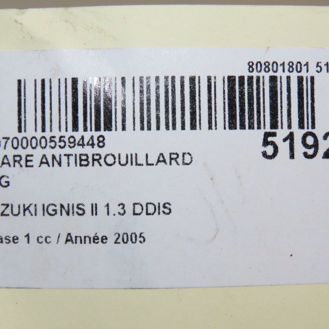 Phare antibrouillard avant gauche occasion SUZUKI IGNIS II Phase 1 09-2003->09-2009 1.3 DDIS 3550283E00 5