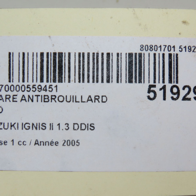 Phare antibrouillard avant droit occasion SUZUKI IGNIS II Phase 1 09-2003->09-2009 1.3 DDIS 3550183E00 5